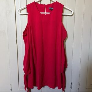 A Pea in the Pod Red Cold Shoulder Tie Sleeve Blouse Small